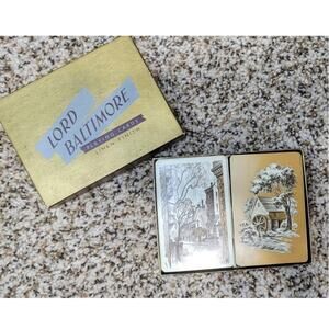 Lord Baltimore Playing Cards 2 Complete Decks Linen in Box Vintage Playing Card